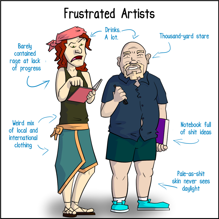 Frustrated Artists Travellers Stereotype