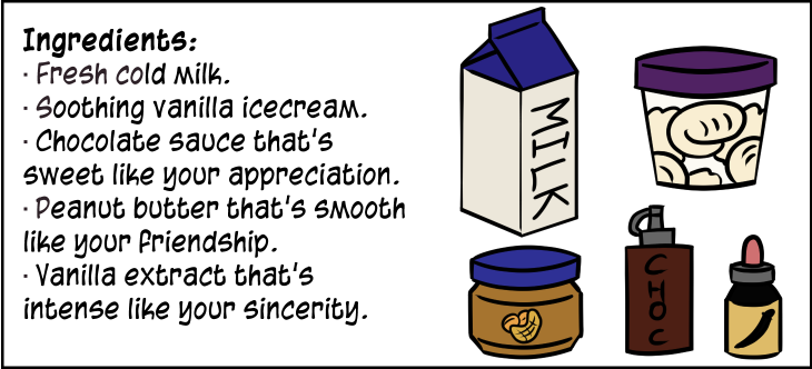 Sympathy Milkshake Ingredients